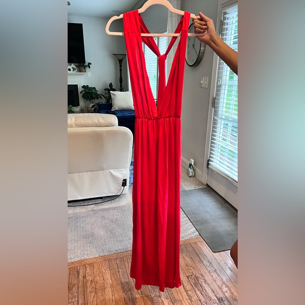 Elegant Red Maxi Dress